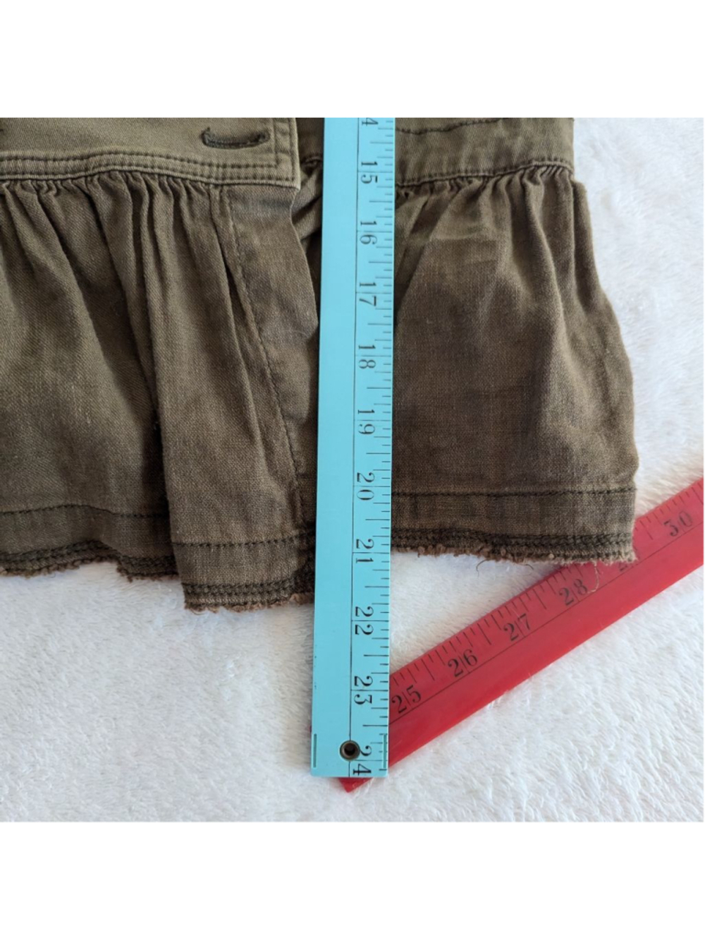 Free People Olive Military Inspired Flared Hem Denim Jacket - Small - Picture 9 of 11